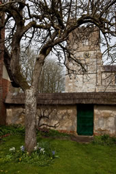 Enford House cottage is surrounded by a thatched walled garden